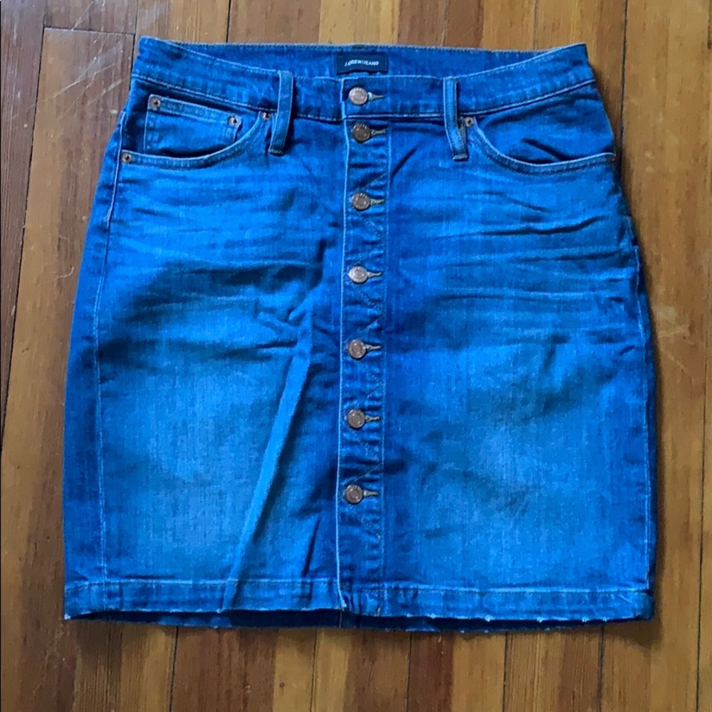 J. Crew button front denim skirt 29